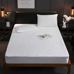 GENERICO - Cubrecolchón impermeable SuperKing + 02 fundas de almohada Blanco