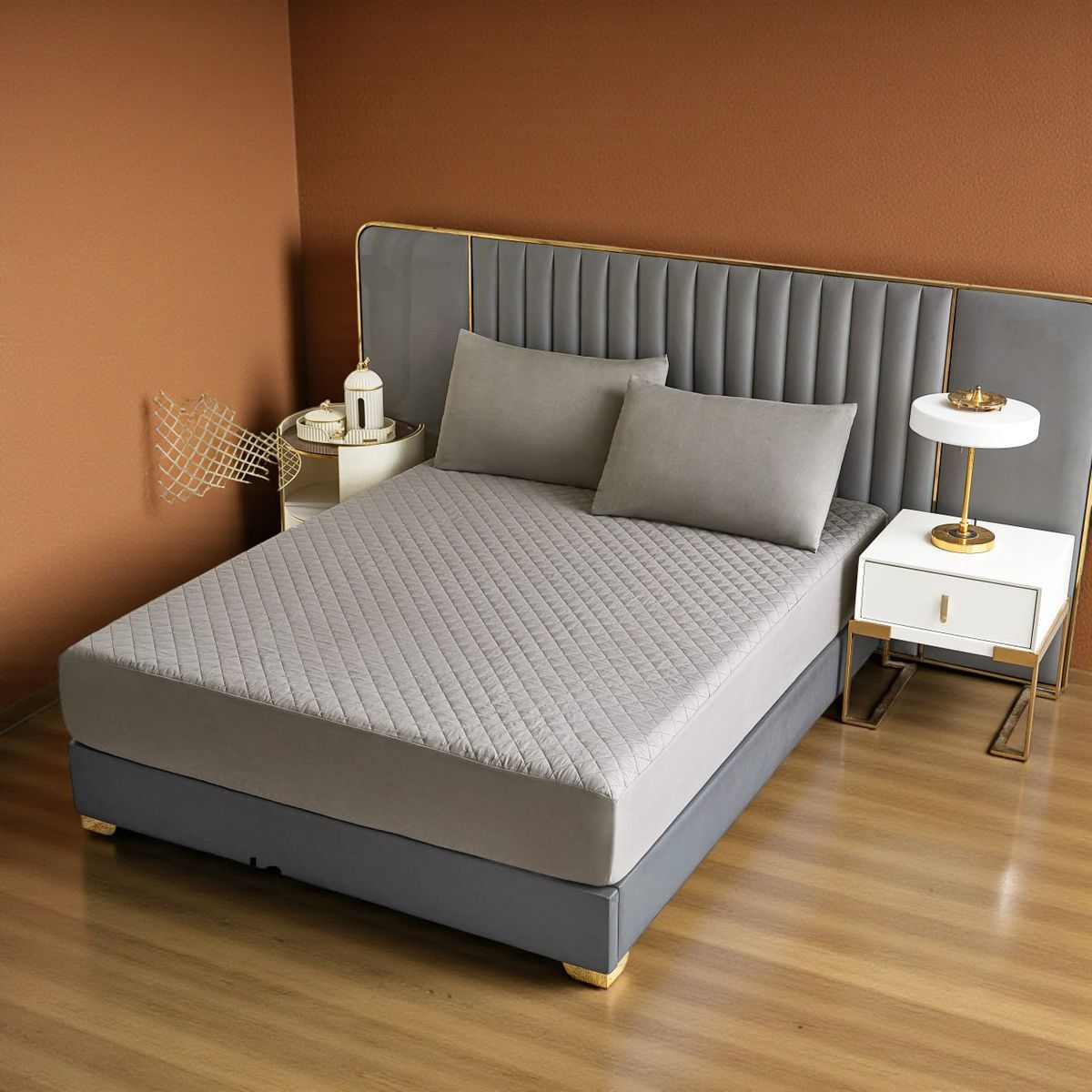 GENERICO - Cubrecolchón impermeable 15p + 01 funda de almohada Arena