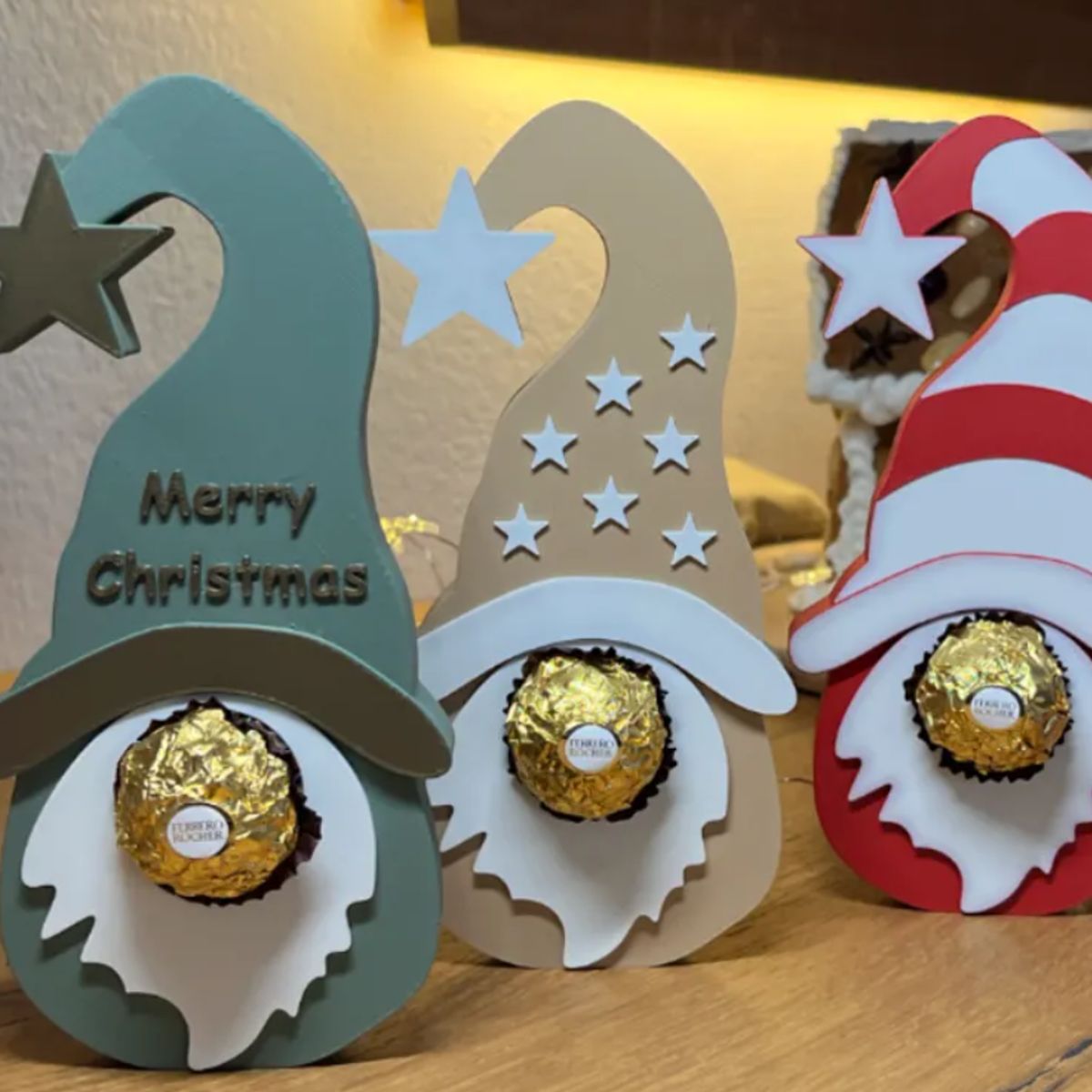 GENERICO - Adorno navidad chocolates - Gnomos (pack 3 un)