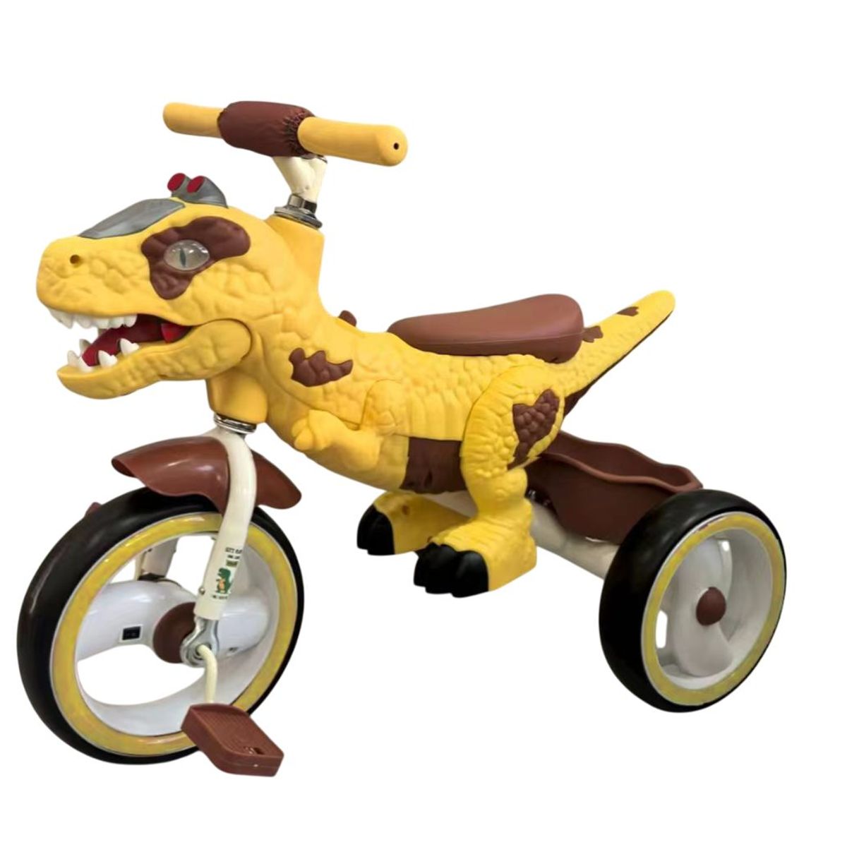 VOYAGE - Triciclo Infantil Dino Rex Con Luz y Bluetooth Yellow