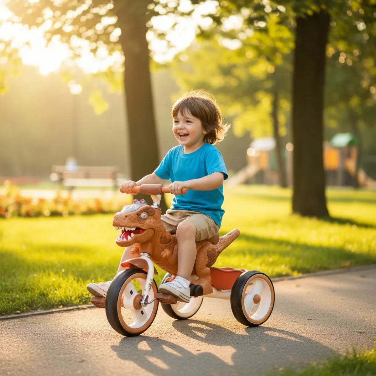 VOYAGE - Triciclo Infantil Dino Rex Con Luz y Bluetooth Cofe