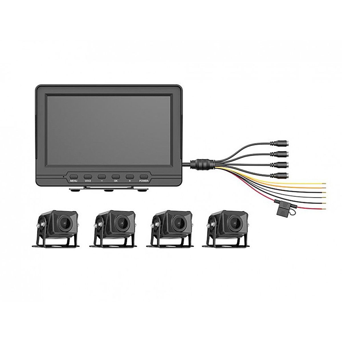 HIKVISION - Hikvision Kit Dvr Movil 4ch Con Monitor Y 4 Camaras 1080p 4 Camara