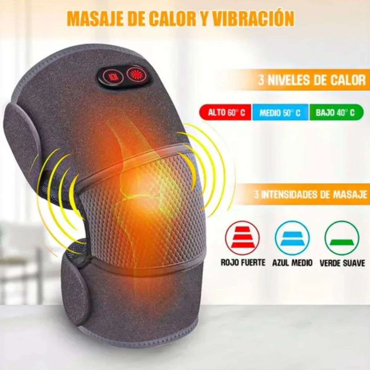 MOVI - RODILLERA 2 EN 1 CON CALEFACCIÓN Y MASAJE PARA DOLORES