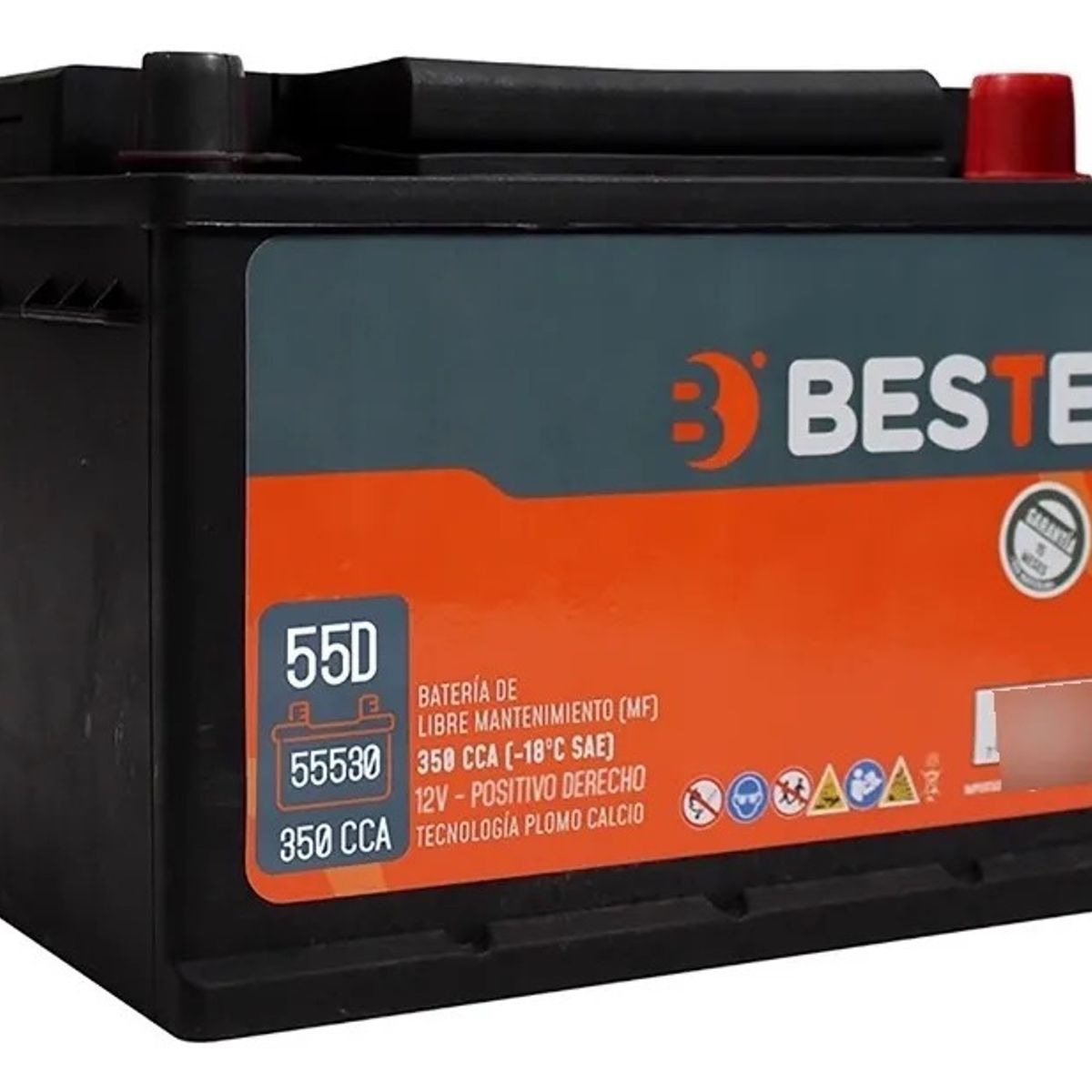 BESTE - Batería de Auto 55 Ah Positivo Derecho 350 CCA
