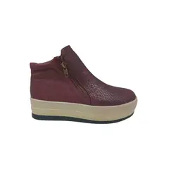 HERIEL - Zapatilla Burdeos Caña Plataforma Mujer