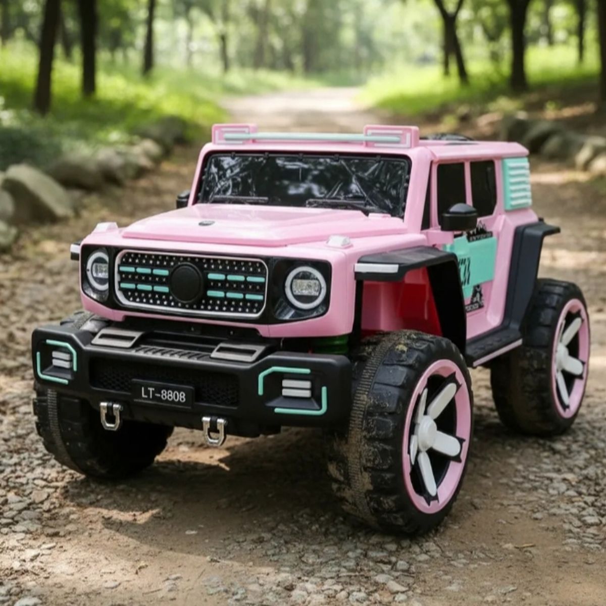 GENERICO - Auto A Bateria 12v Jeep Con Control Remoto Rosa 8808