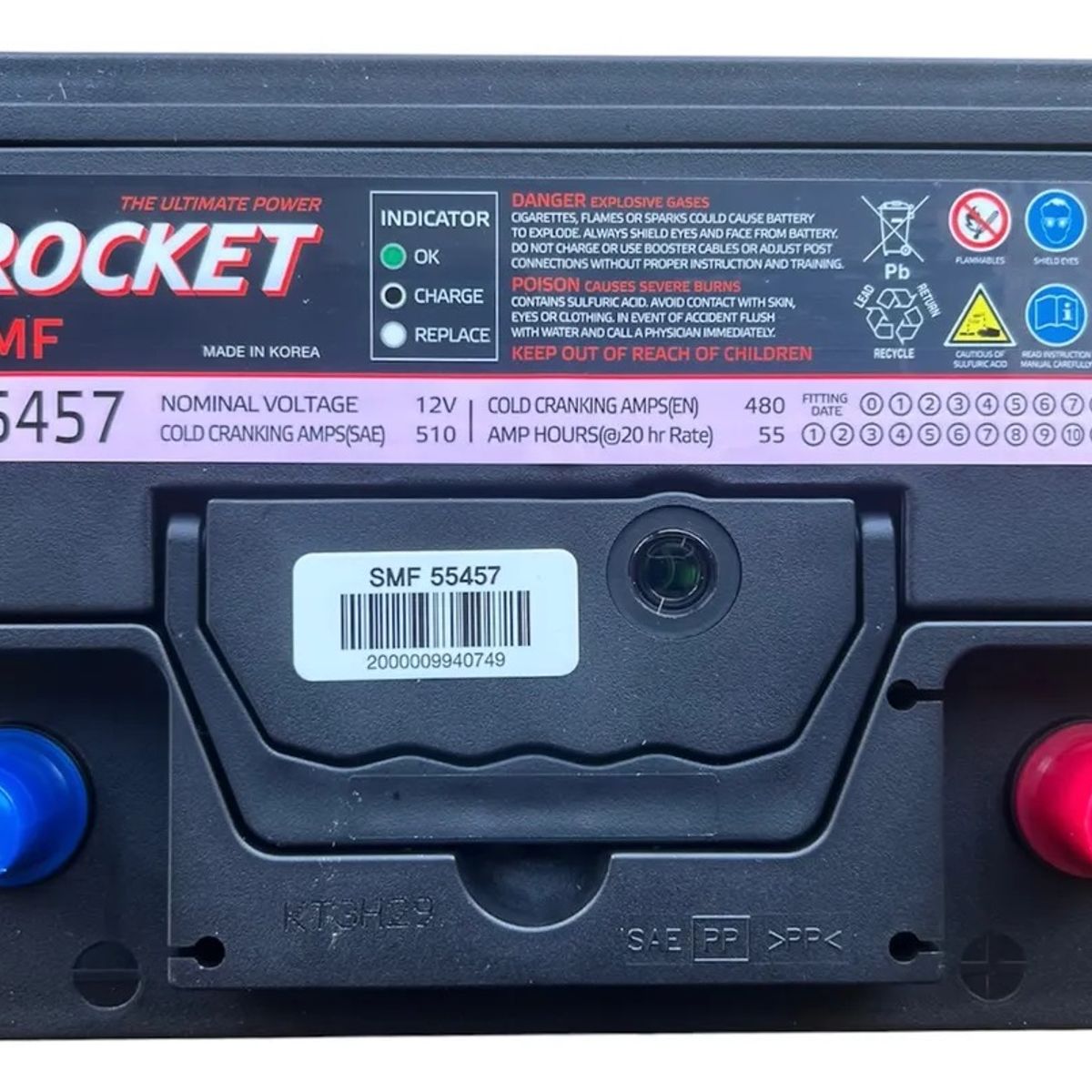 ROCKET - Batería de Auto 55 Ah Positivo Derecho 510 CCA