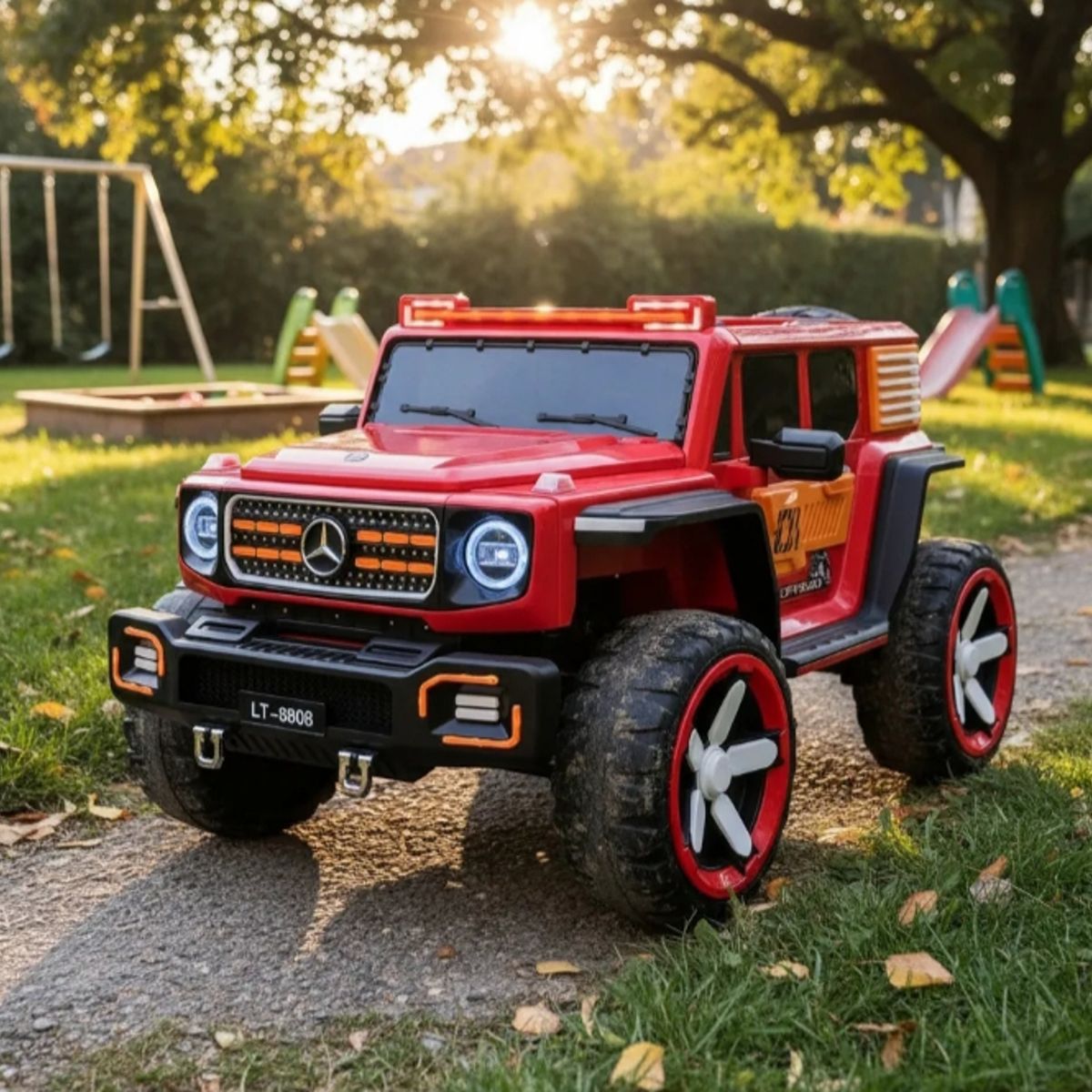 GENERICO - Auto A Bateria 12v Jeep Con Control Remoto Rojo 8808