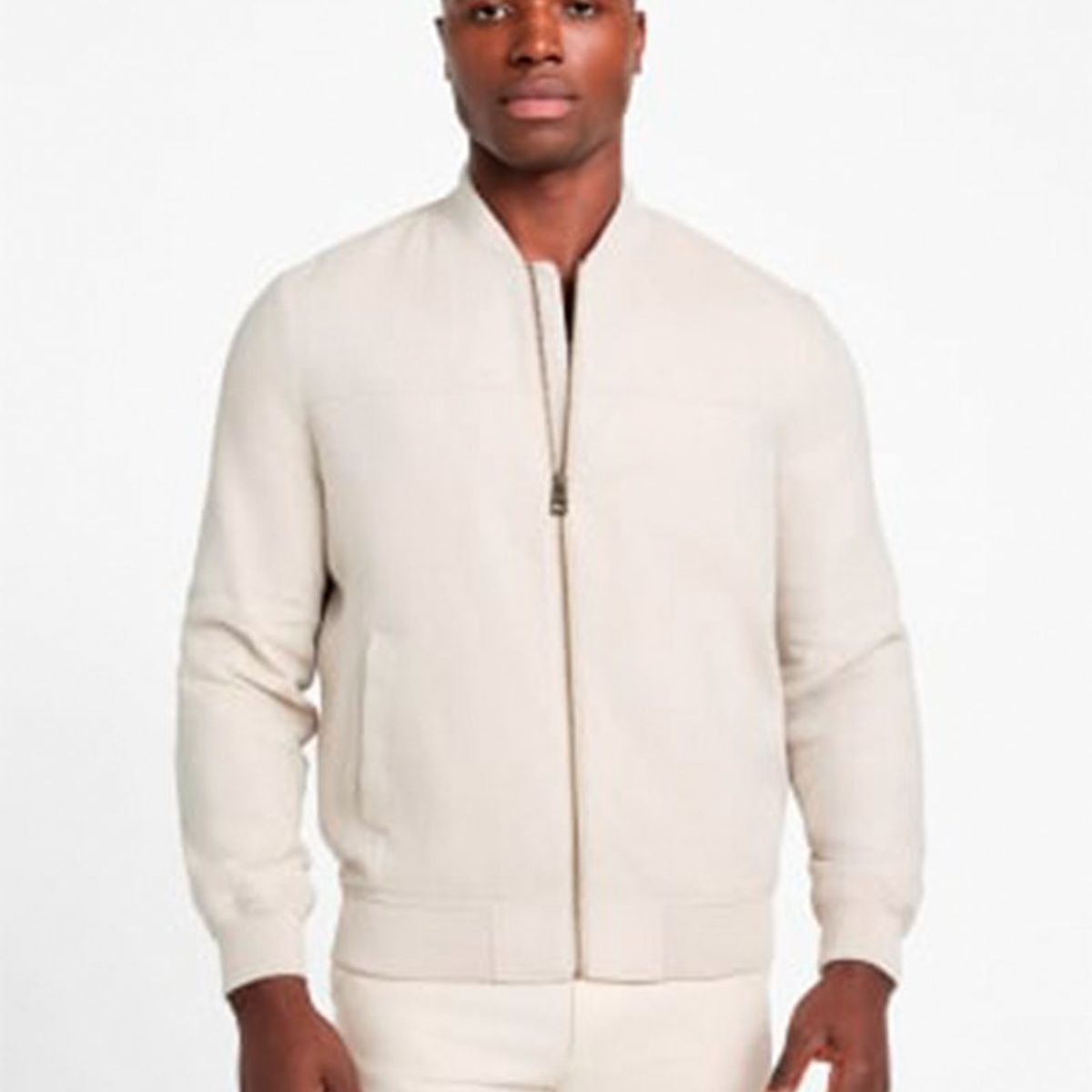 GUESS - Chaqueta Herringbone Bomber Blanco Invierno