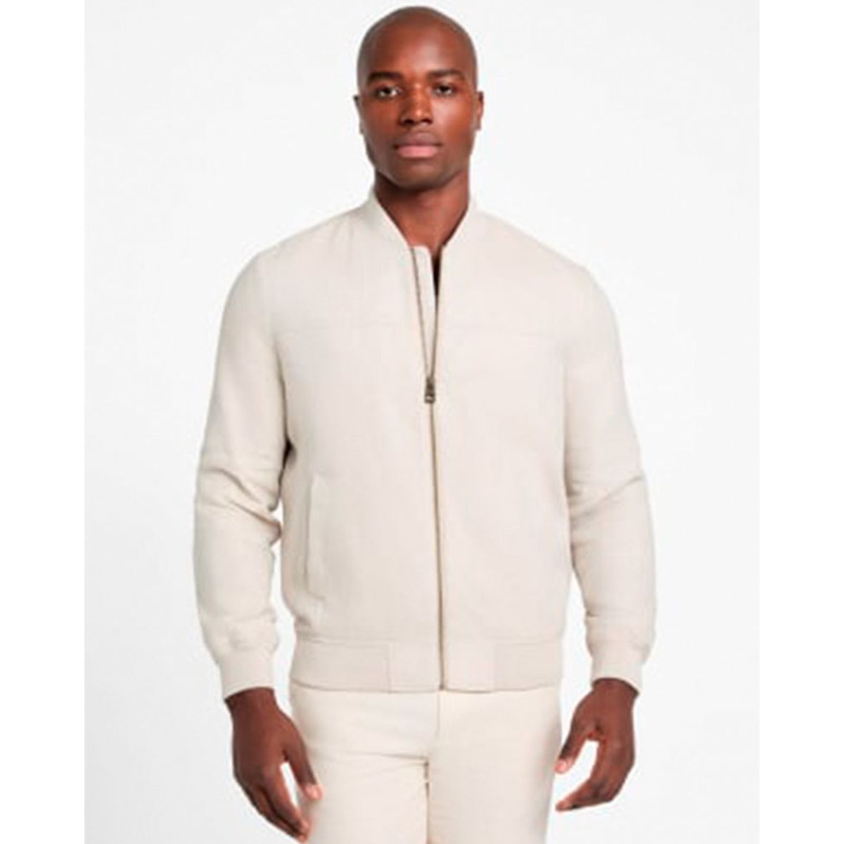 GUESS - Chaqueta Herringbone Bomber Blanco Invierno