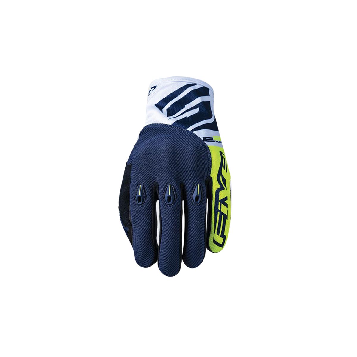 FIVE GLOVES - Guantes Moto Five E3 EVO Azul Amarillo Fluor