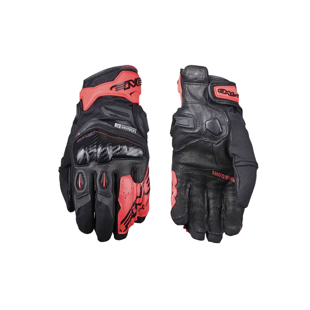 FIVE GLOVES - Guantes Moto Five X-Rider WP Negro/Fluor Rojo