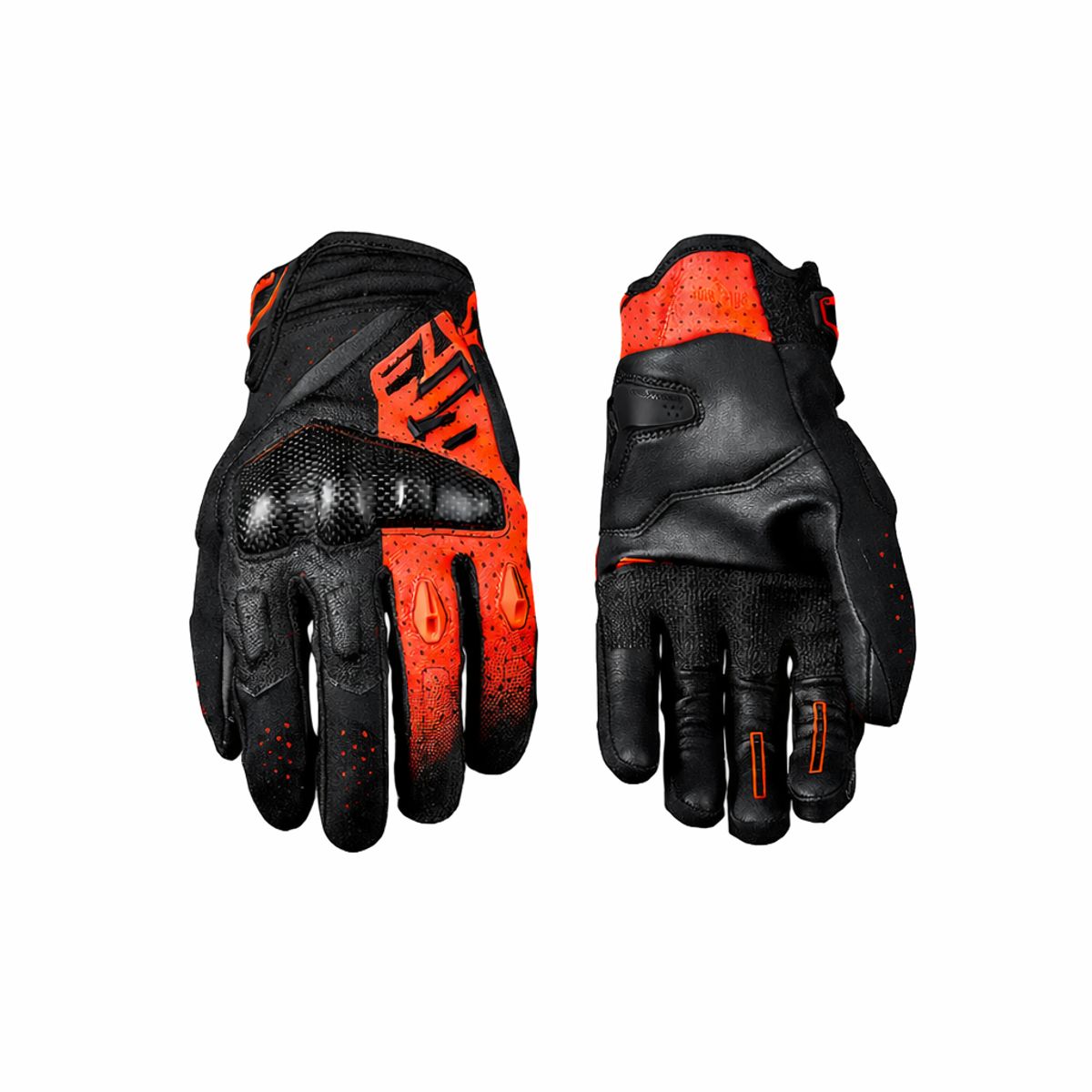 FIVE GLOVES - Guantes Moto Five RSC EVO Negro/Fluor Rojo