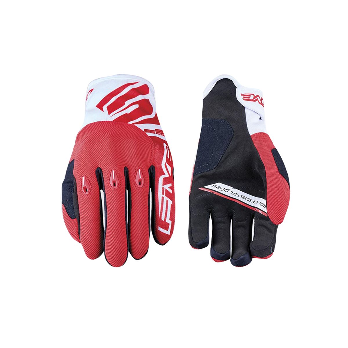 FIVE GLOVES - Guantes Moto Five E3 EVO Blanco/Rojo