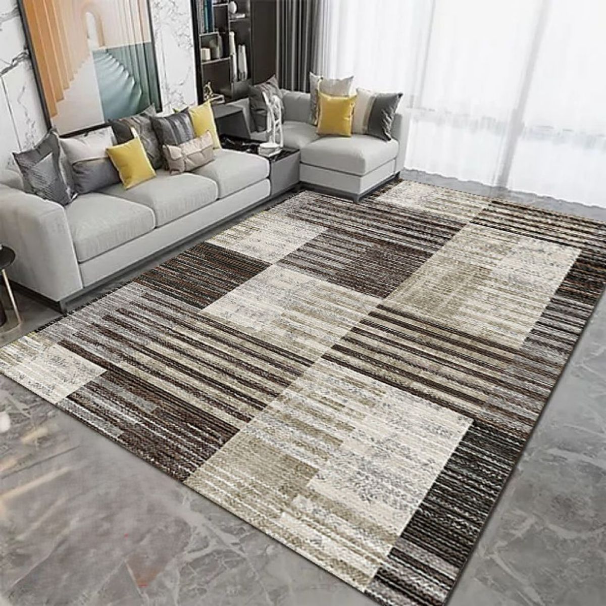 GENERICO - ALFOMBRA RECTANGULAR 3D MODERNA 200x240 CON  ANTIDELIZANTE