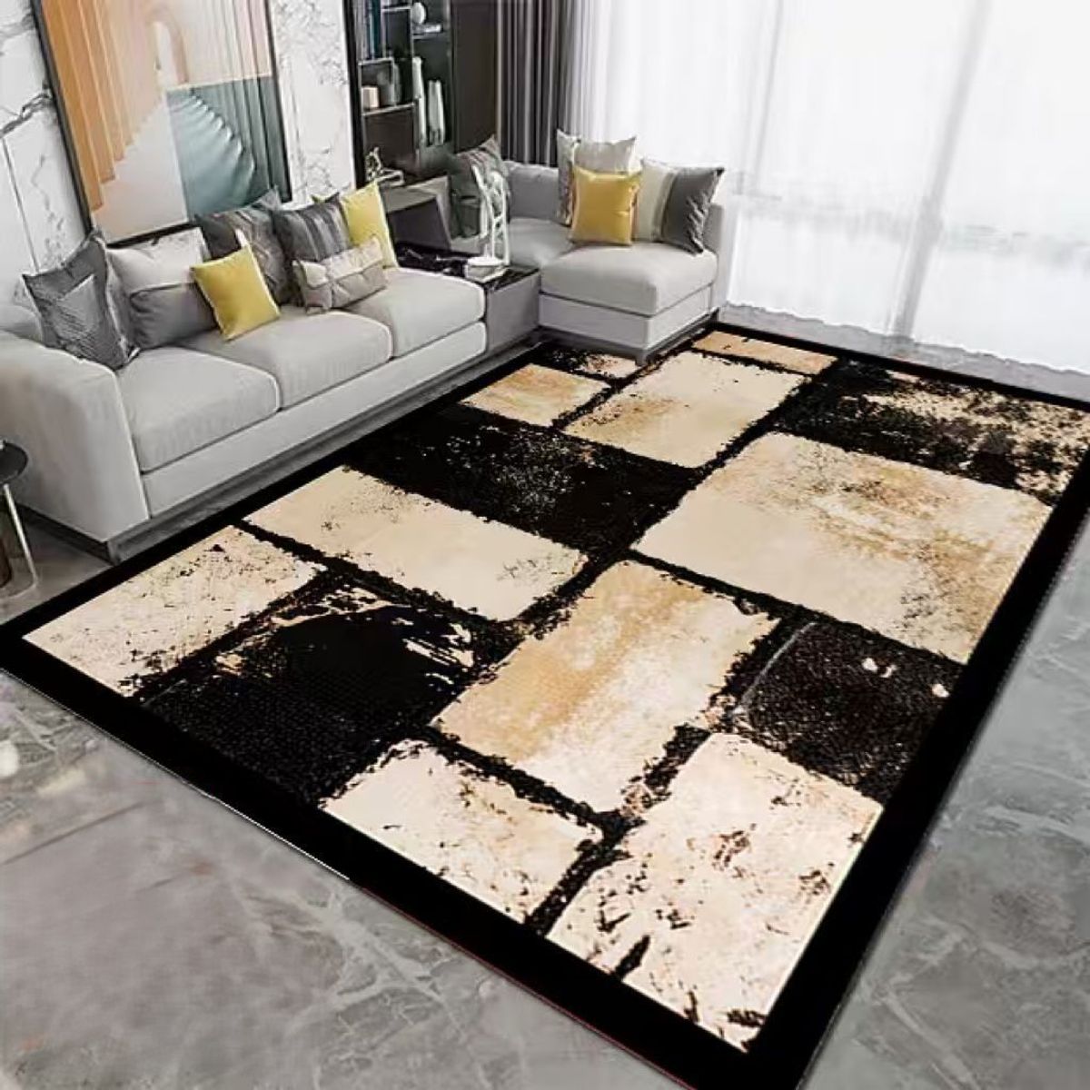 GENERICO - ALFOMBRA RECTANGULAR 3D MODERNA 200x240 CON  ANTIDELIZANTE