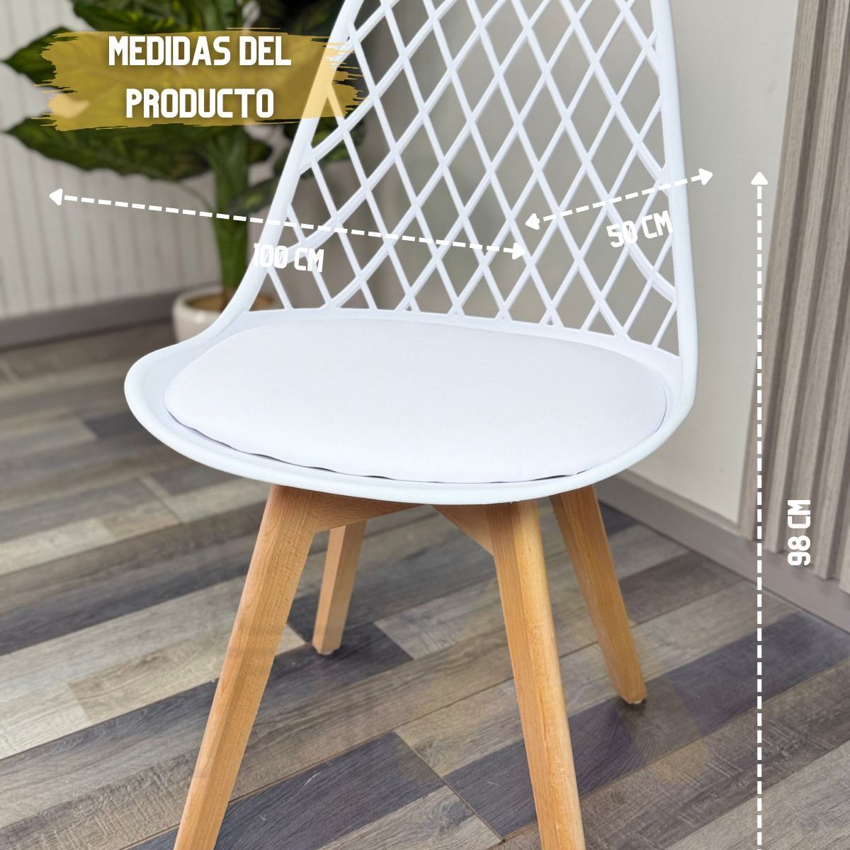 HABITA2 CHILE - Silla de comedor acolchada Tulip Mesh