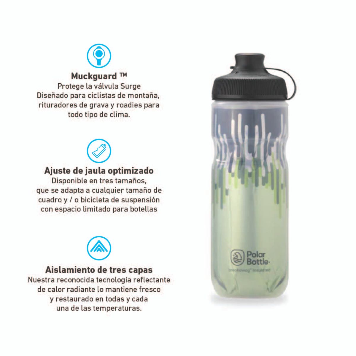 POLAR BOTTLE - BOTELLA BREAKAWAY MUCK INSULATED 600ML MOSS/DESERT