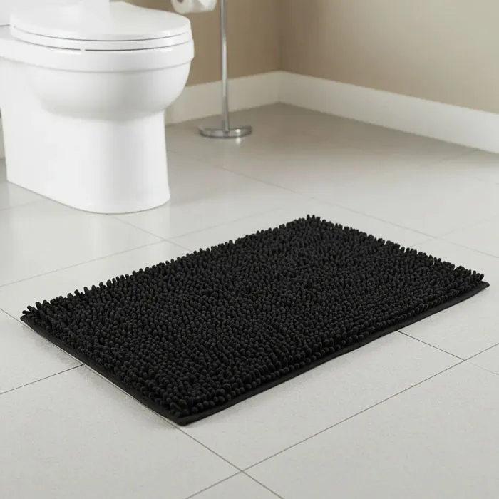 Alfombra Para Bano Negra 45x70 Cm
