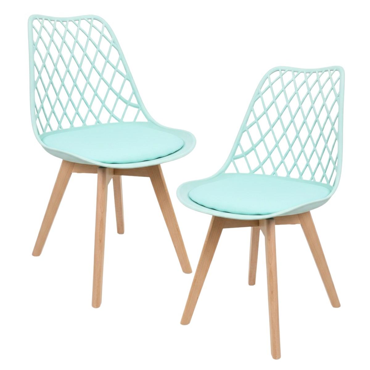 HABITA2 CHILE - Pack 2 Silla de comedor acolchada Tulip Mesh