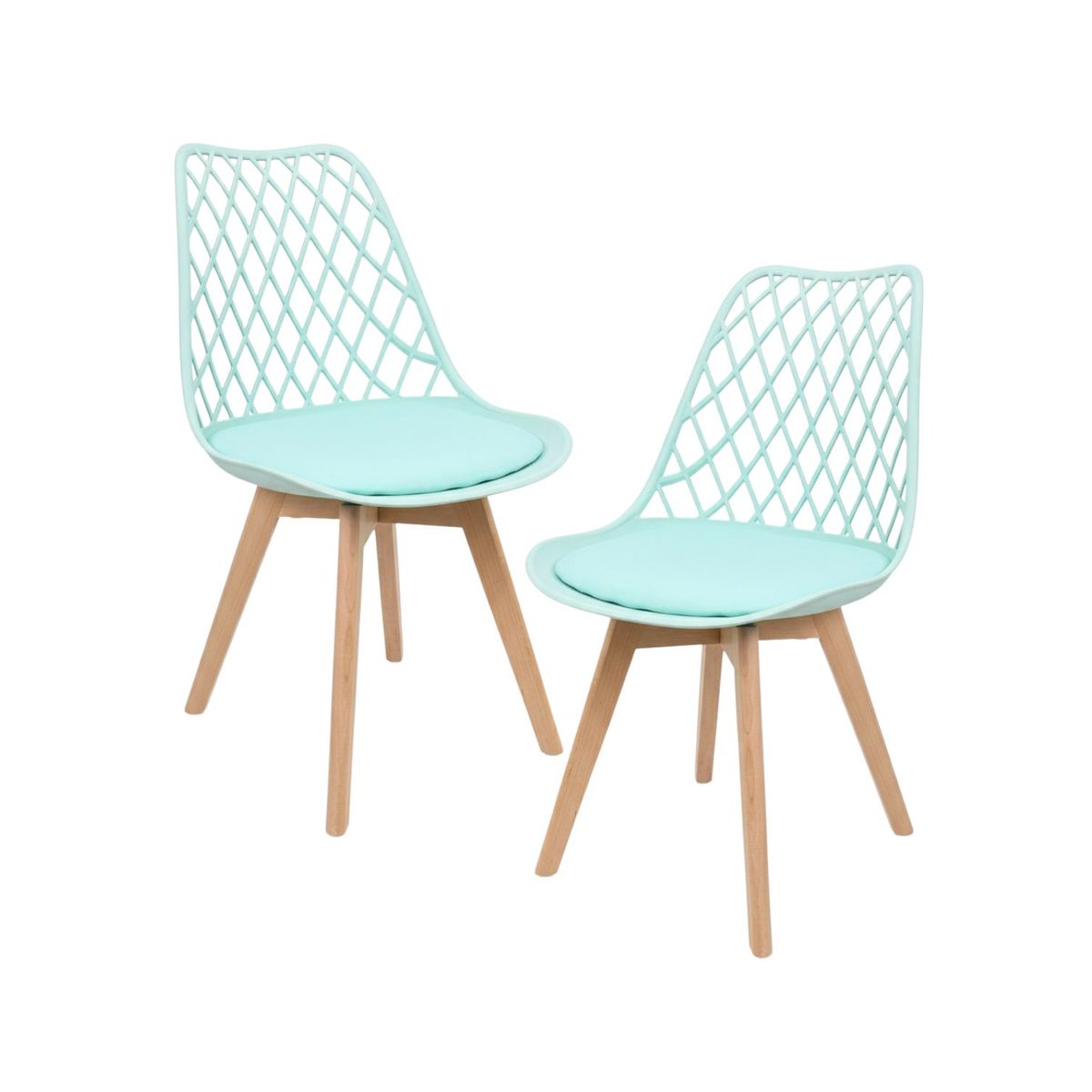 HABITA2 CHILE - Pack 2 Silla de comedor acolchada Tulip Mesh