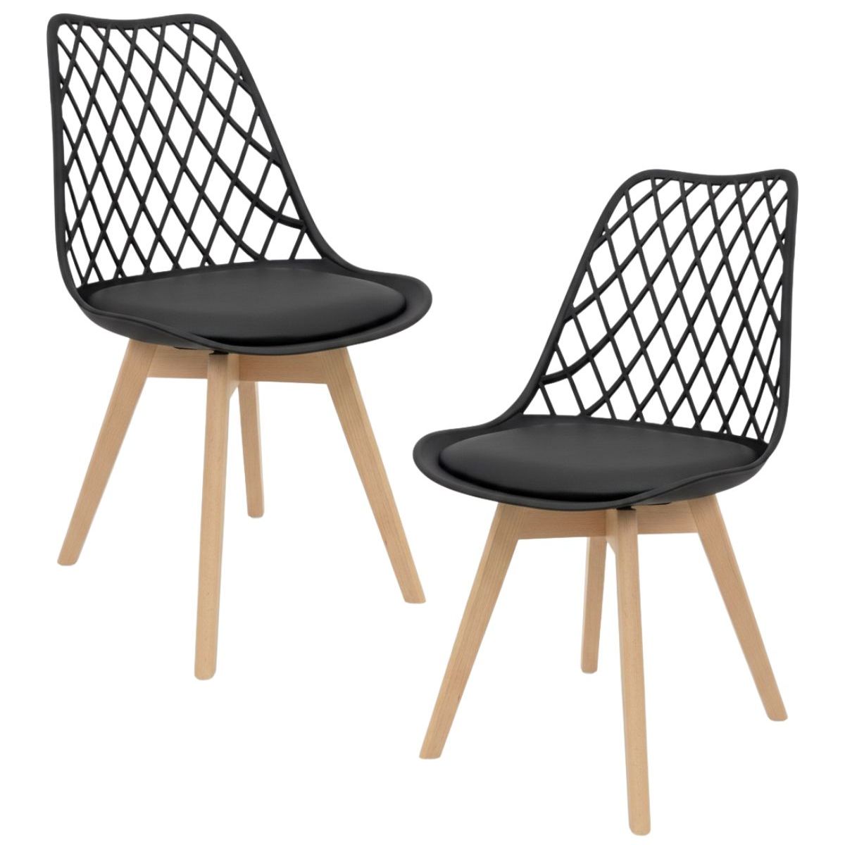 HABITA2 CHILE - Pack 2 Silla de comedor acolchada Tulip Mesh