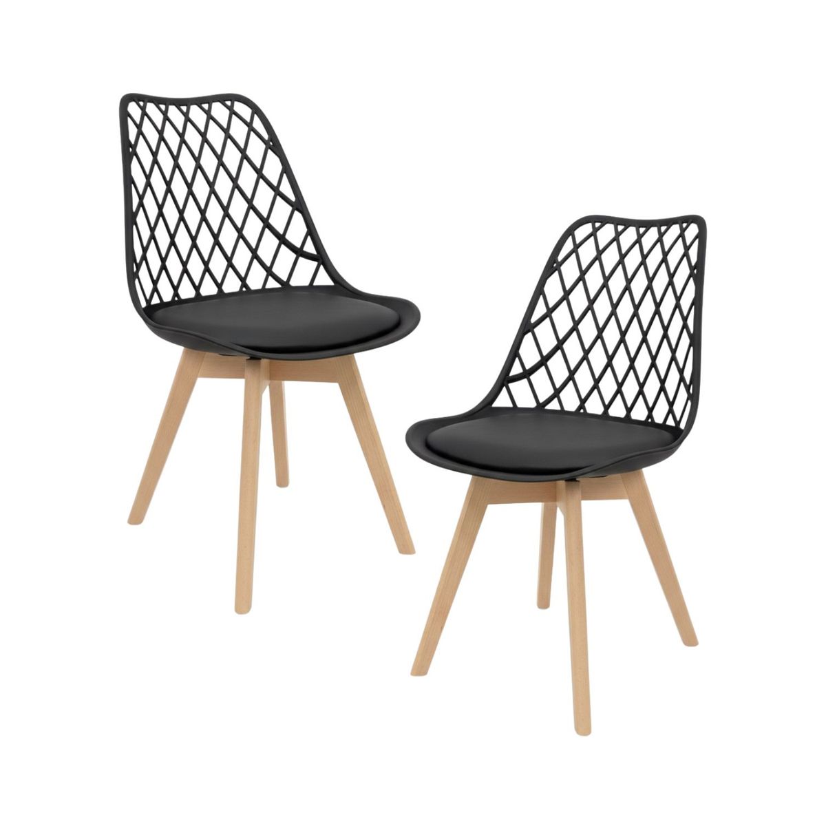 HABITA2 CHILE - Pack 2 Silla de comedor acolchada Tulip Mesh