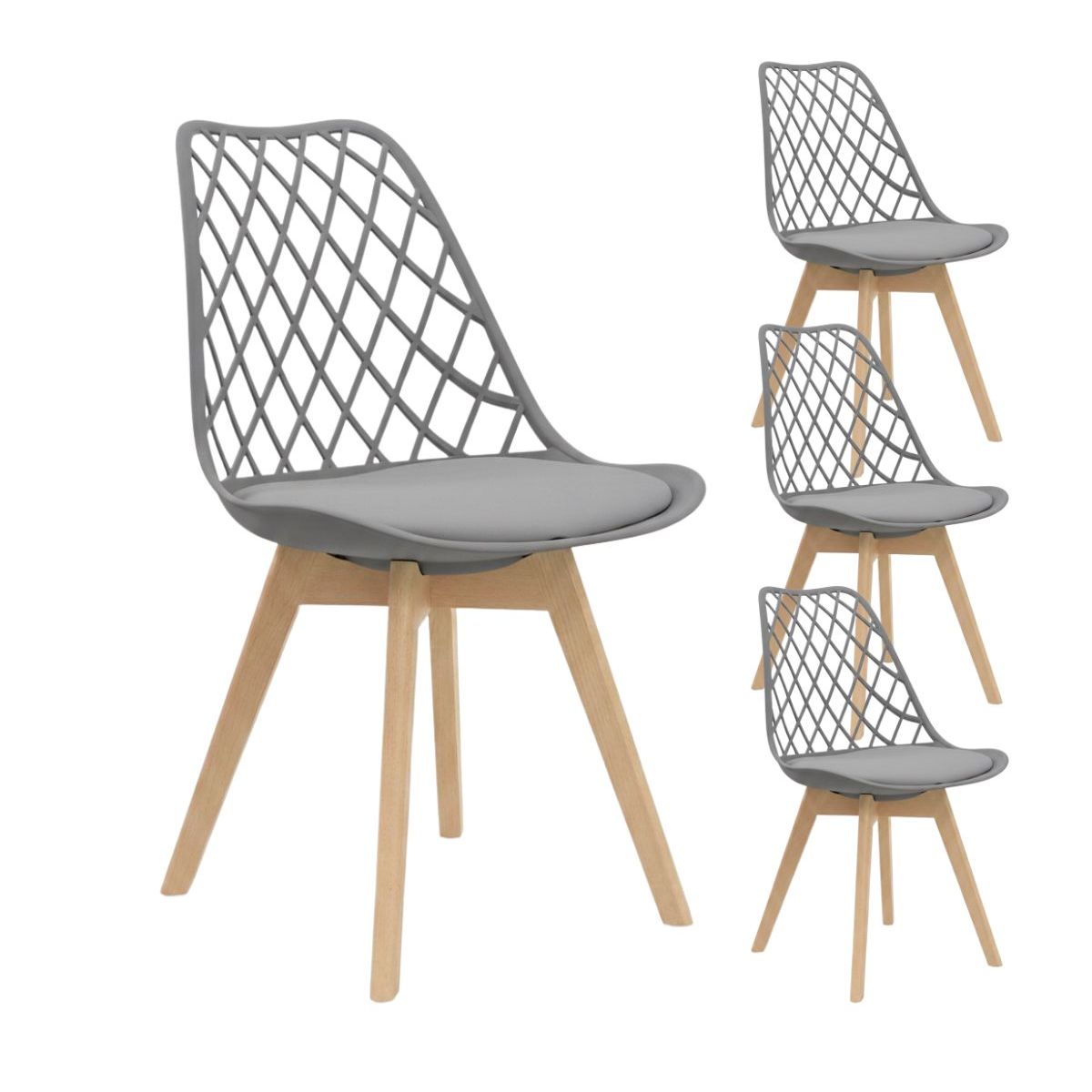 HABITA2 CHILE - Pack 4 Silla de comedor acolchada Tulip Mesh
