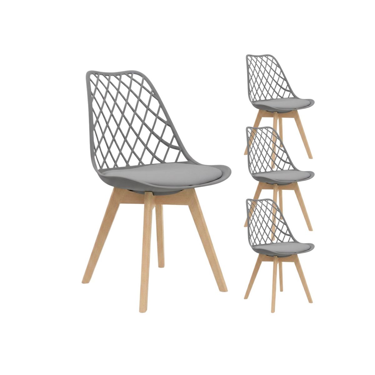 HABITA2 CHILE - Pack 4 Silla de comedor acolchada Tulip Mesh