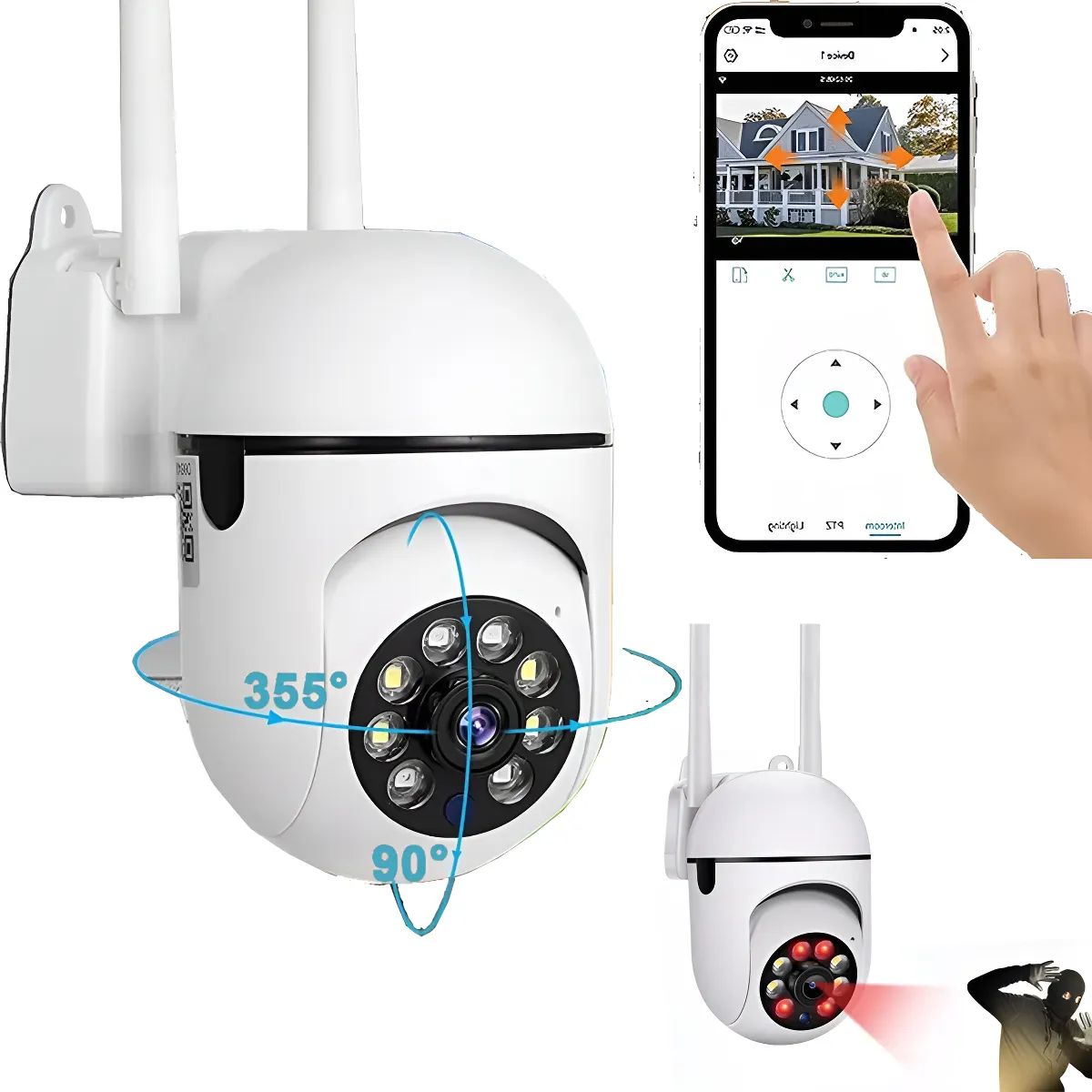 g Cámara De Seguridad Wifi Audio Bidireccion Con Alarma Color Blanco, marca GENERICO - Foto Principal
