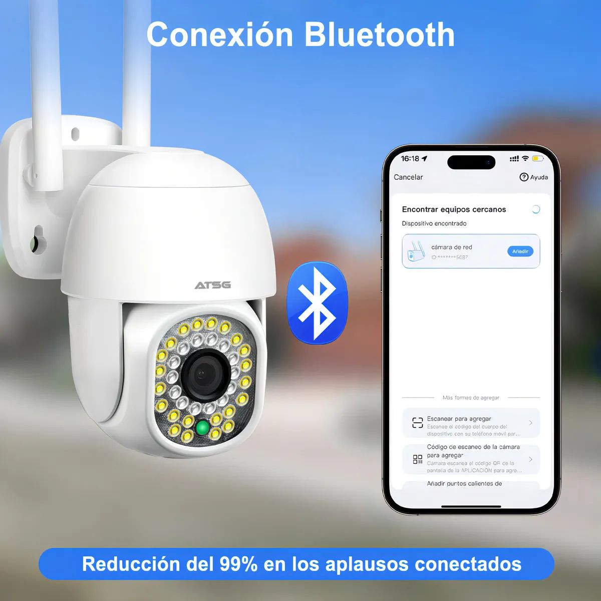 GENERICO - Cámara De Seguridad 3MP Exterior Visión Nocturna A Todo Color