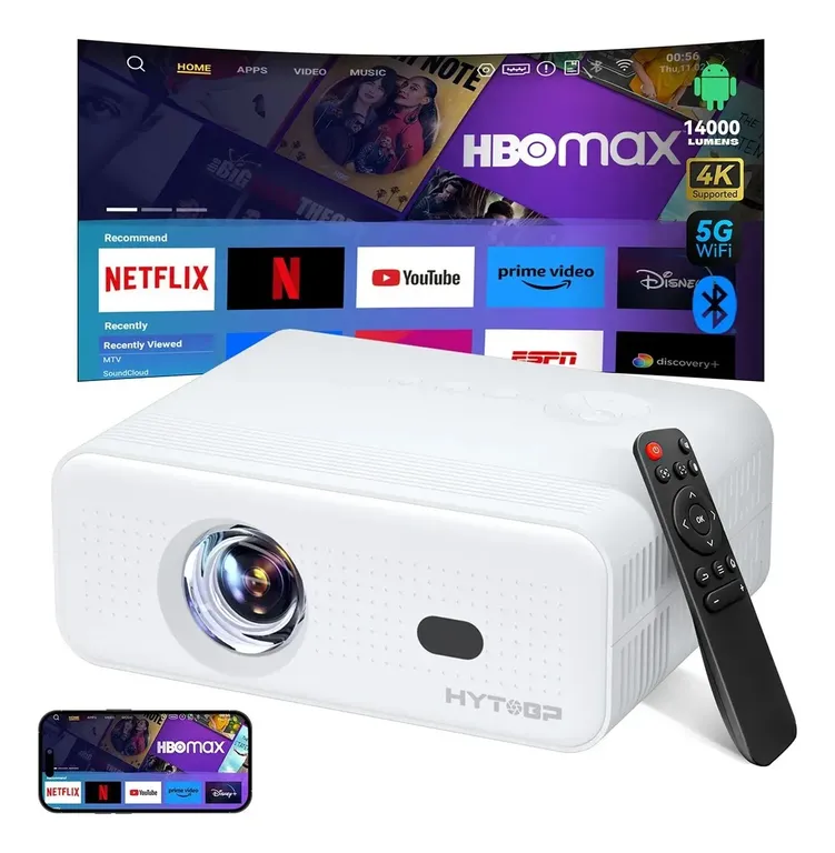 GENERICO 4k Proyector Portátil Hd Android Enfoque Motorizado 12000lm