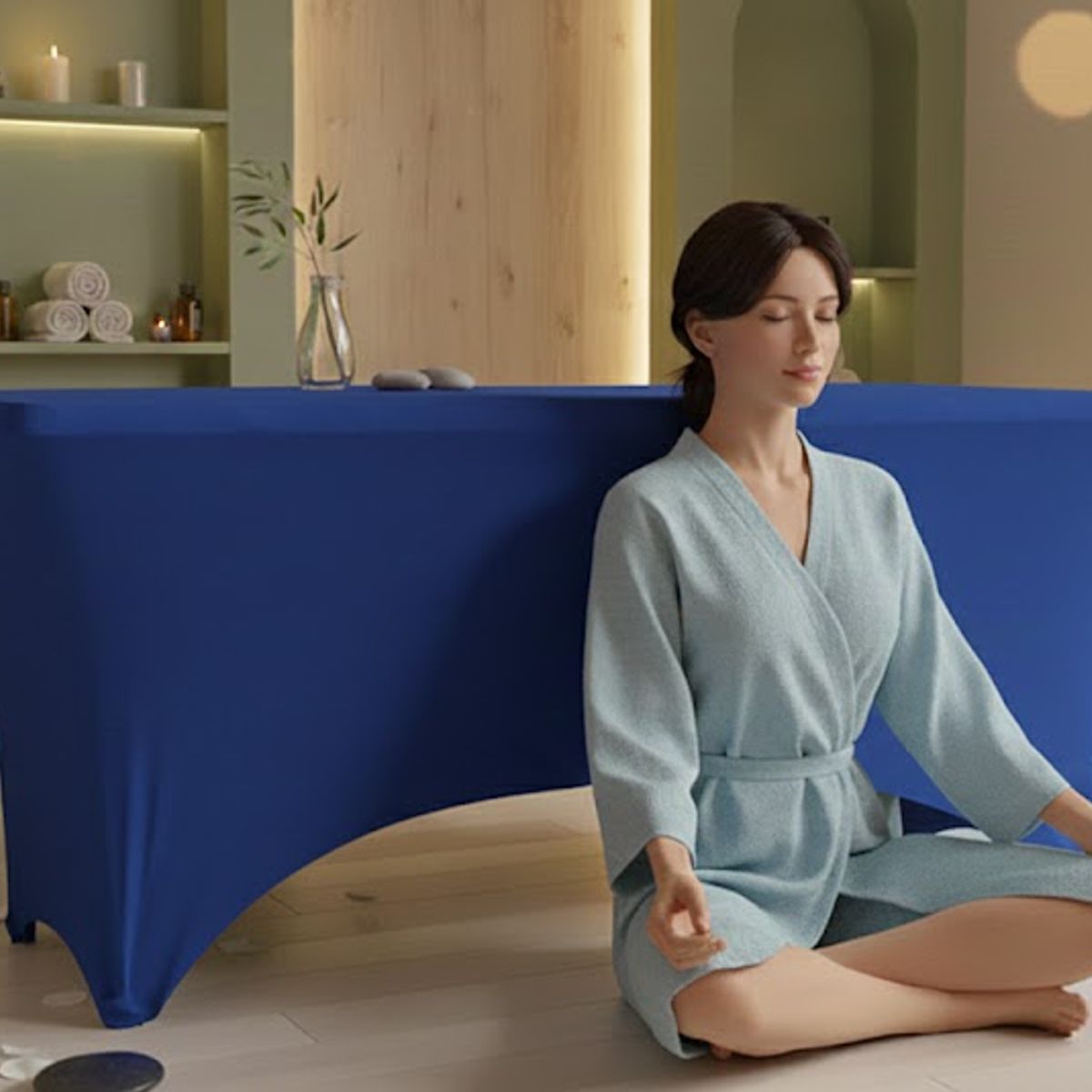 GENERICO - FUNDA  ELASTICA PARA CAMILLA,  MESA  210X90X75 CM AZUL REY