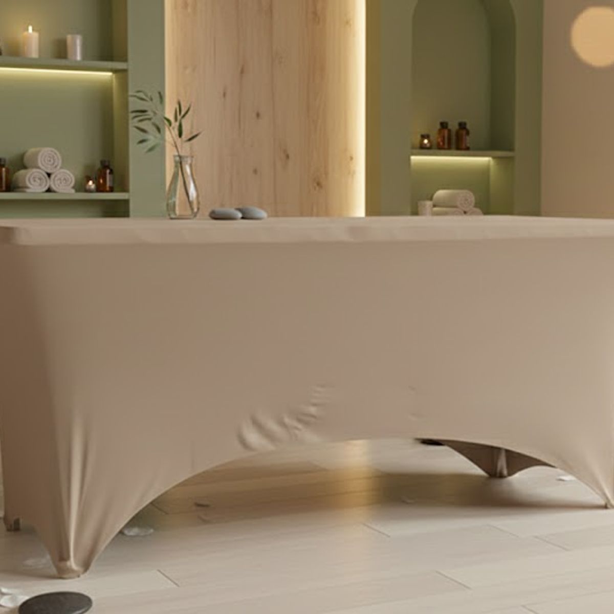 GENERICO - FUNDA  ELASTICA PARA CAMILLA,  MESA  210X90X75 CM BEIGE