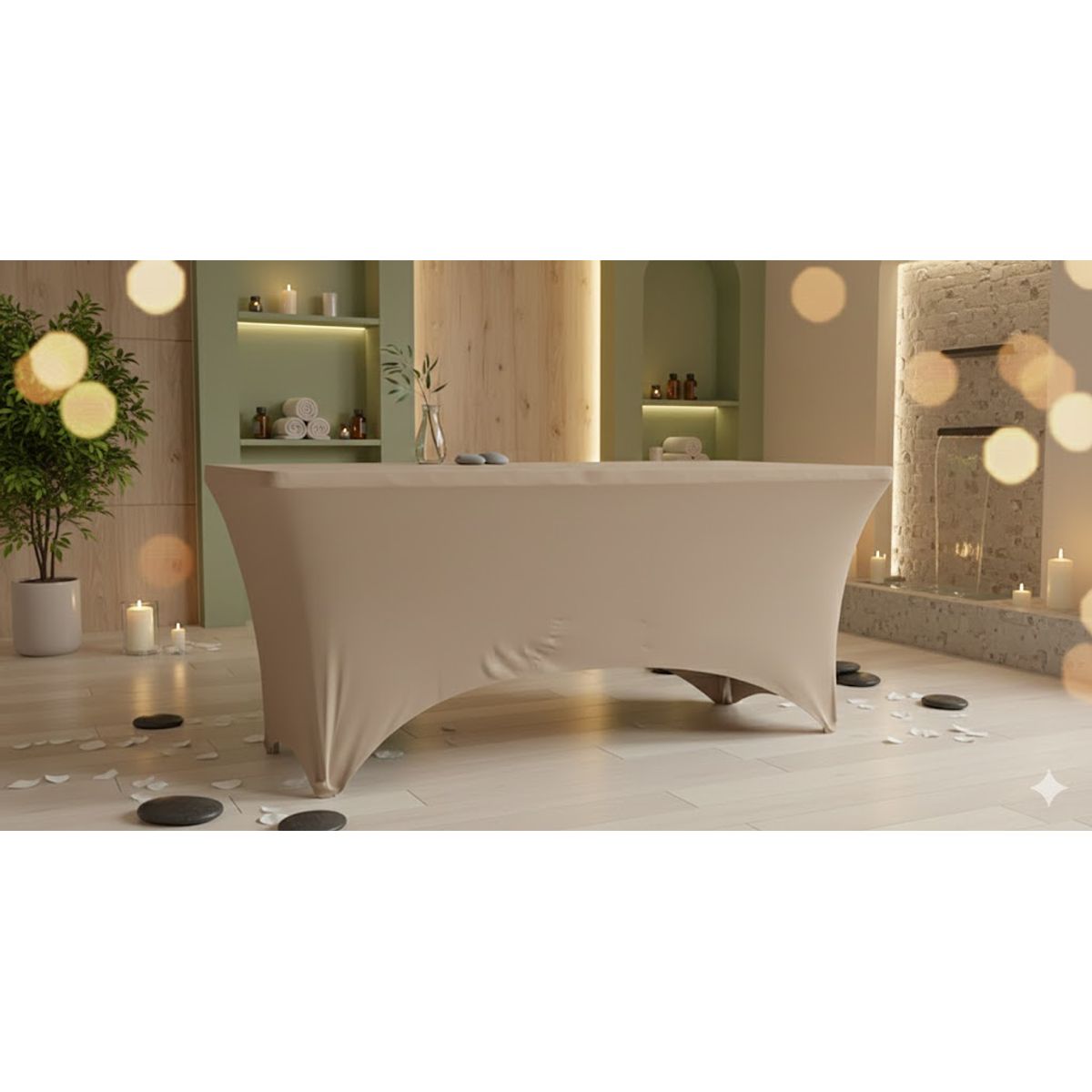 GENERICO - FUNDA  ELASTICA PARA CAMILLA,  MESA  210X90X75 CM BEIGE