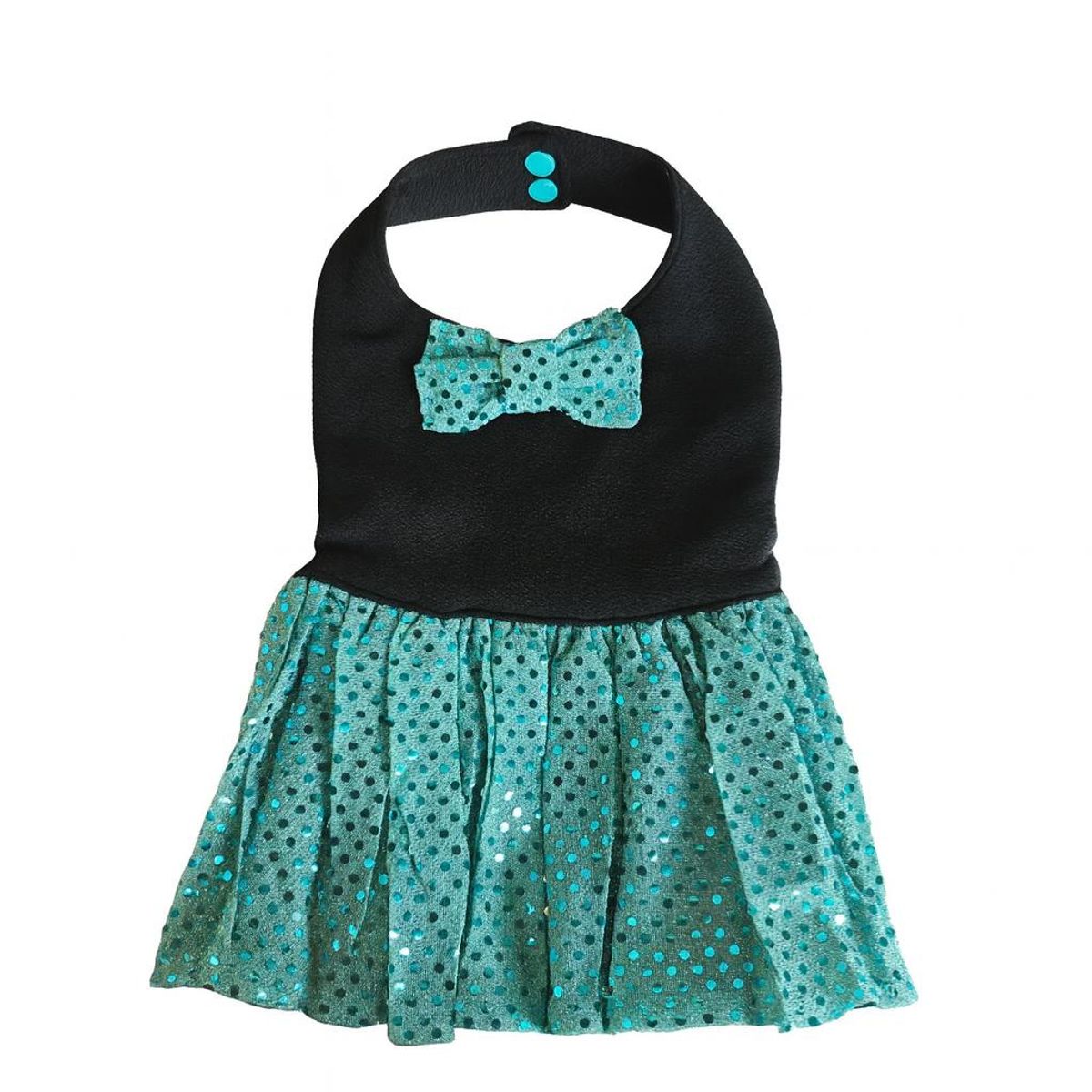 GENERICO - Vestido negro con calipso brillante talla xs para mascota