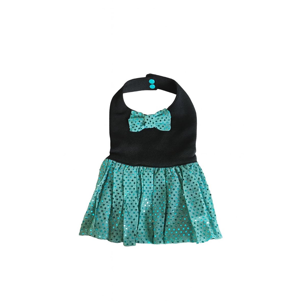 GENERICO - Vestido negro con calipso brillante talla xs para mascota