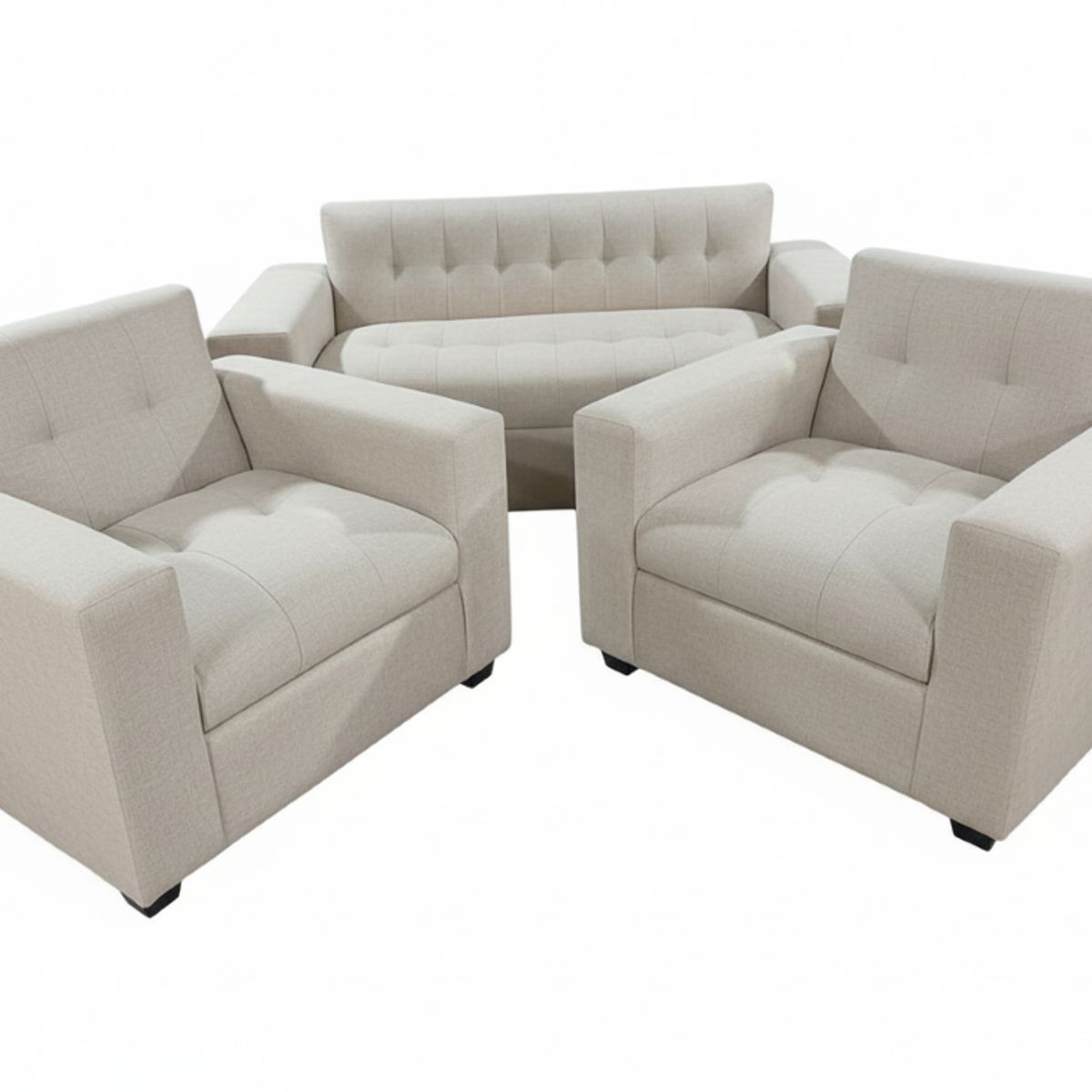 MUEBLES NEW - JUEGO DE LIVING BEIGE LINO