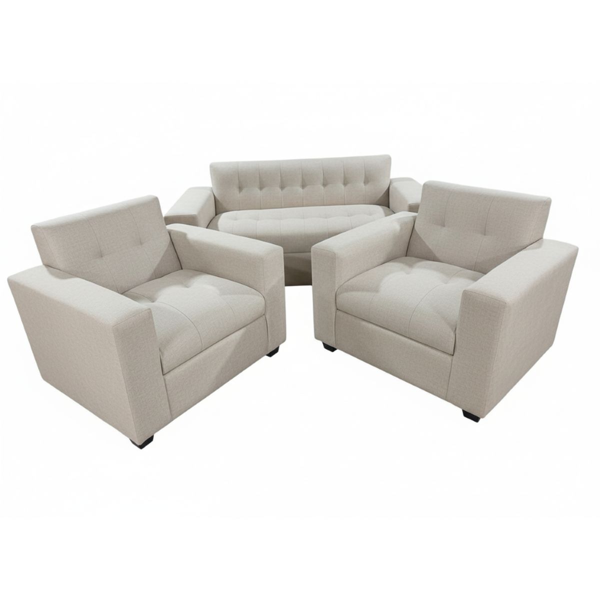 MUEBLES NEW - JUEGO DE LIVING BEIGE LINO