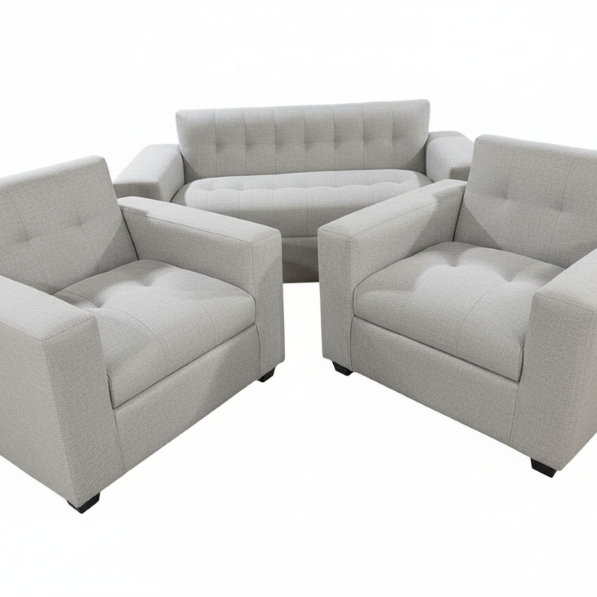 MUEBLES NEW - JUEGO DE LIVING GRIS LINO