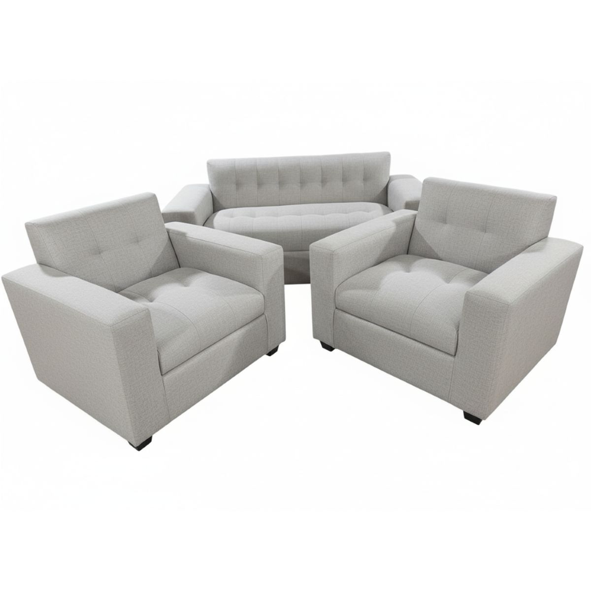 MUEBLES NEW - JUEGO DE LIVING GRIS LINO