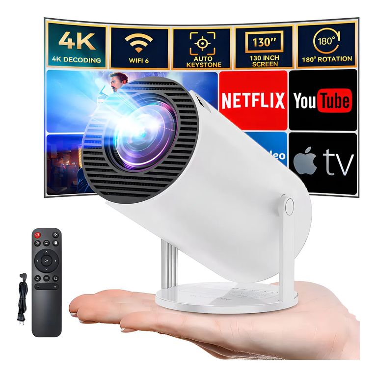 GENERICO Proyector mini Proyector Profesional Hy300 Smart TV 8000lm blanco