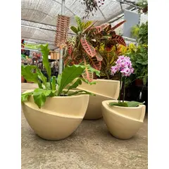 GENERICO - MACETERO BEIGE MODELO CURITIBA 24CM ALTO