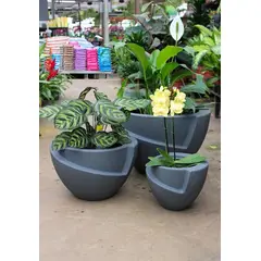 GENERICO - MACETERO GRAFITO MODELO CURITIBA 24CM ALTO