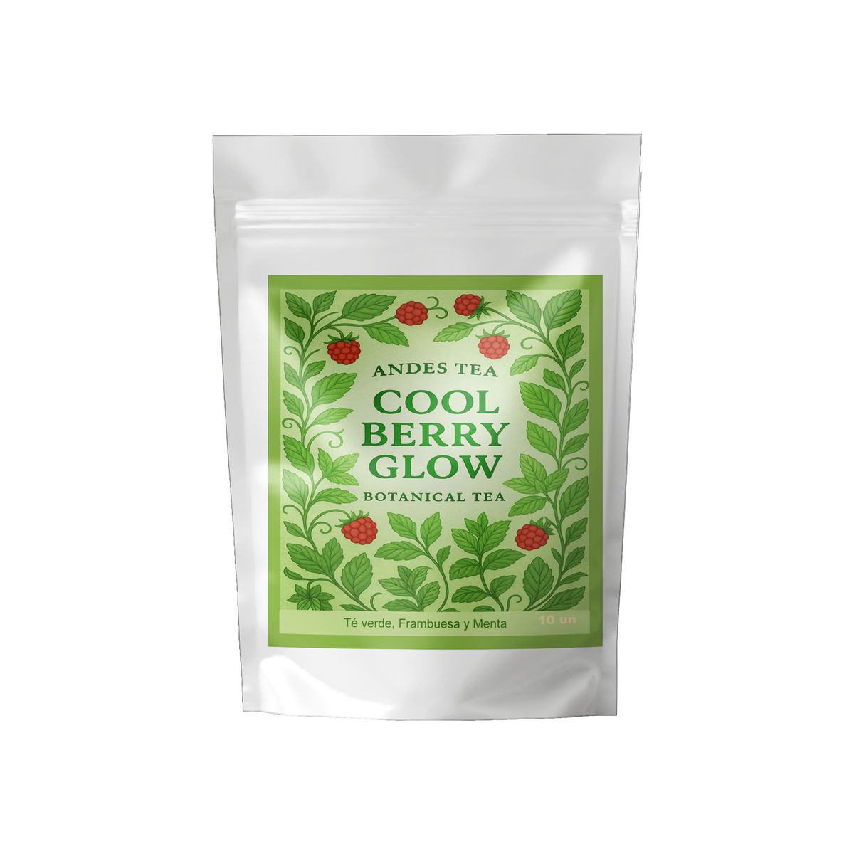 ANDES TEA - Té Cool Berry Glow – Té Verde con Frambuesa y Menta 10 bolsitas