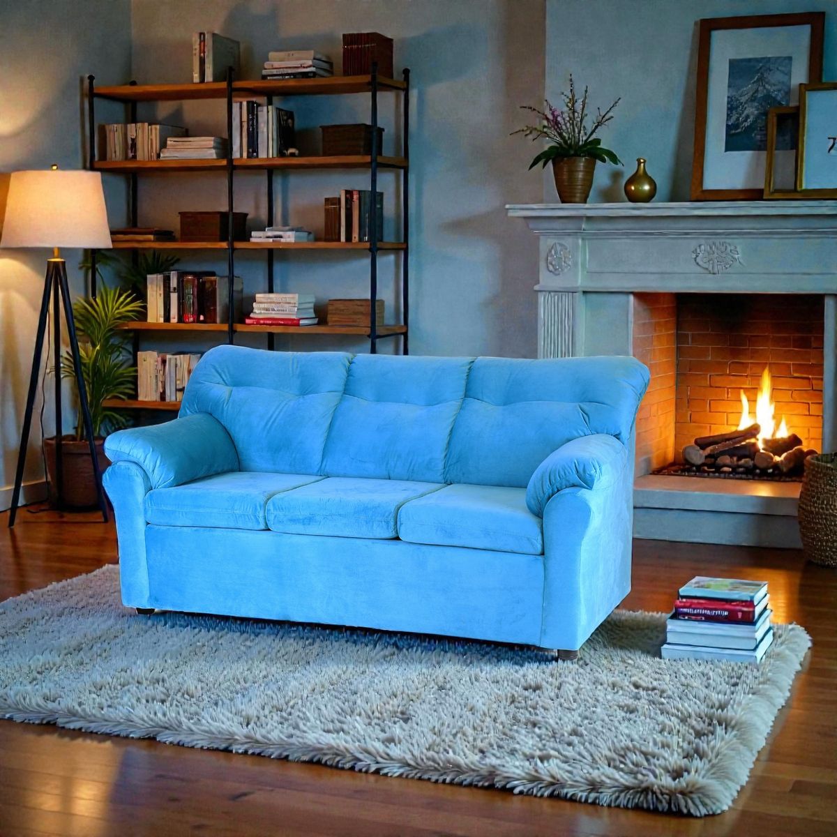 MUEBLES ALTIRO - Sofá Mateo 3 Cuerpos - Tela Felpa