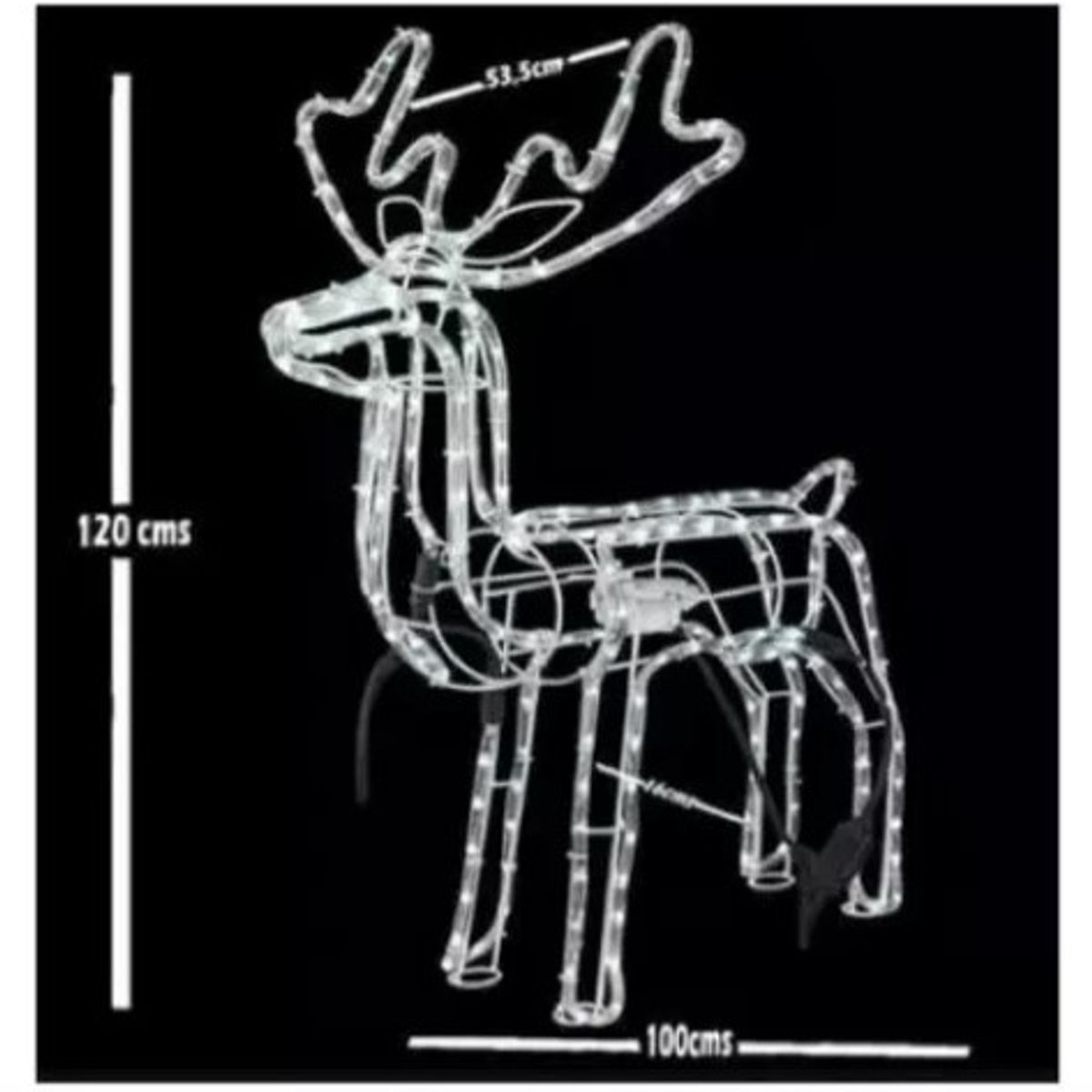 GENERICO - Reno de Navidad con Movimiento - Ciervo Navideño Iluminado 120cm Calida
