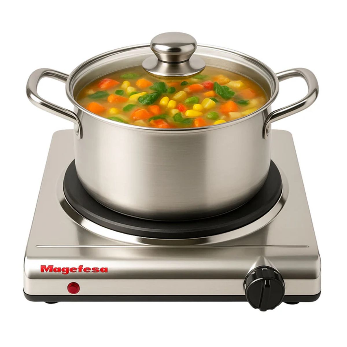 MAGEFESA - Cocina Eléctrica Single Acero Inoxidable 1500w