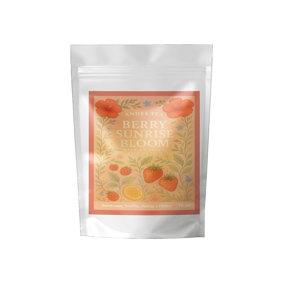 ANDES TEA - Berry Sunrise Bloom – Infusión de Hibisco, Frambuesa, Frutilla y Naranja 10 bolsitas