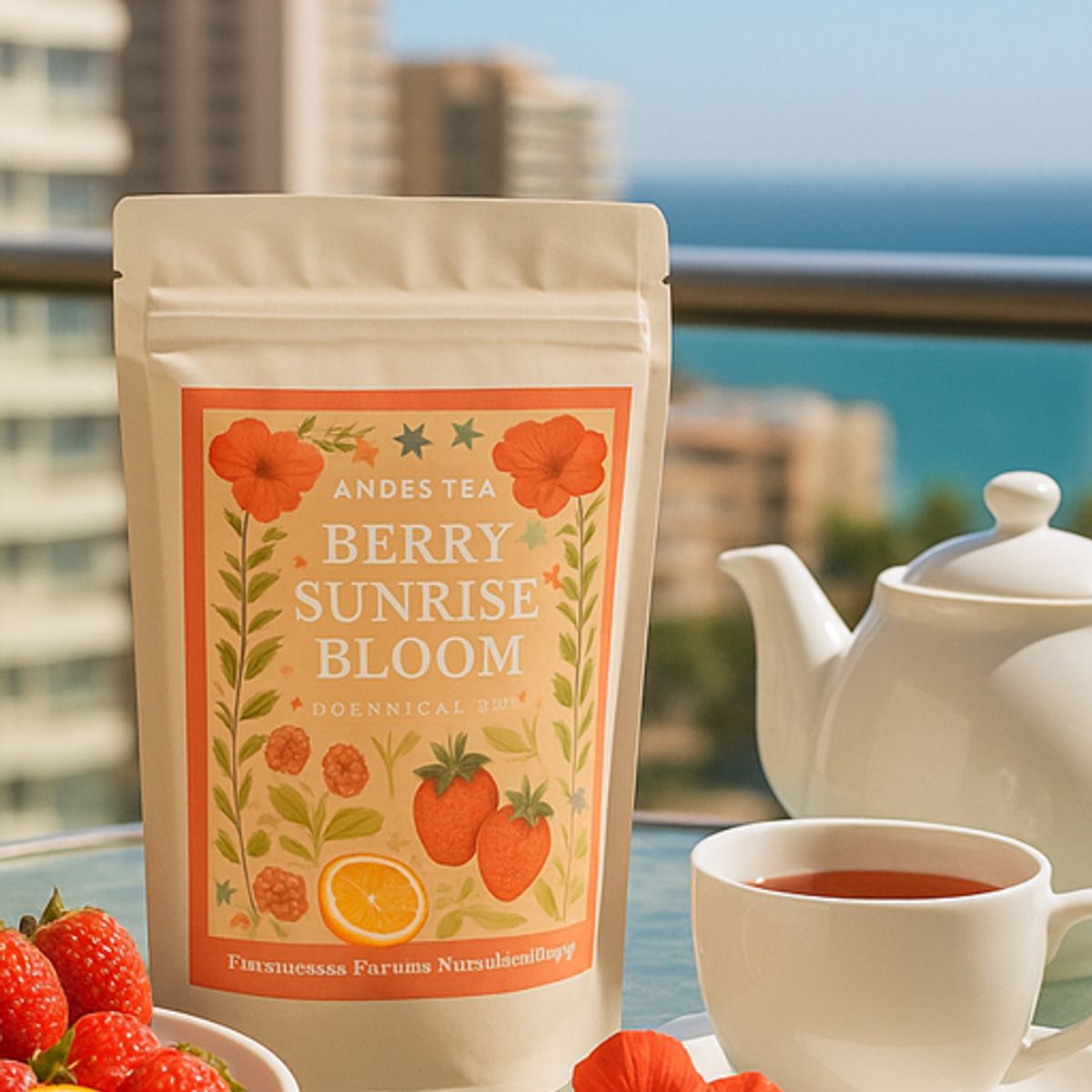 ANDES TEA - Berry Sunrise Bloom – Infusión de Hibisco, Frambuesa, Frutilla y Naranja 10 bolsitas